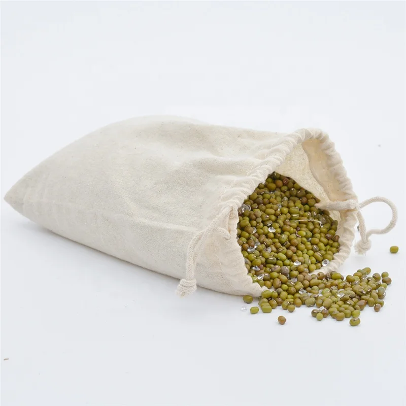 
Sopurrrdy Customized Logo Printing Handmade Drawstring 100% Recycled Cotton Canvas Jewelry pouch 