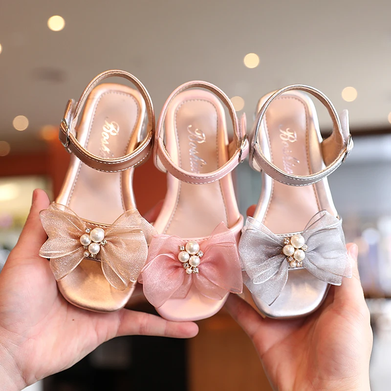 

New arrival high quality beautiful kids children girls summer shoes sandals, Pink/gold/grey