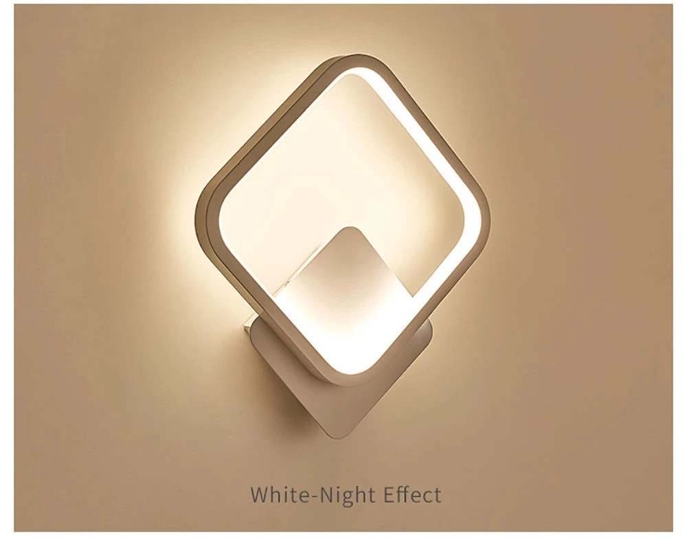 Factory supply 16w creative modern living room square led nordic wall lamp