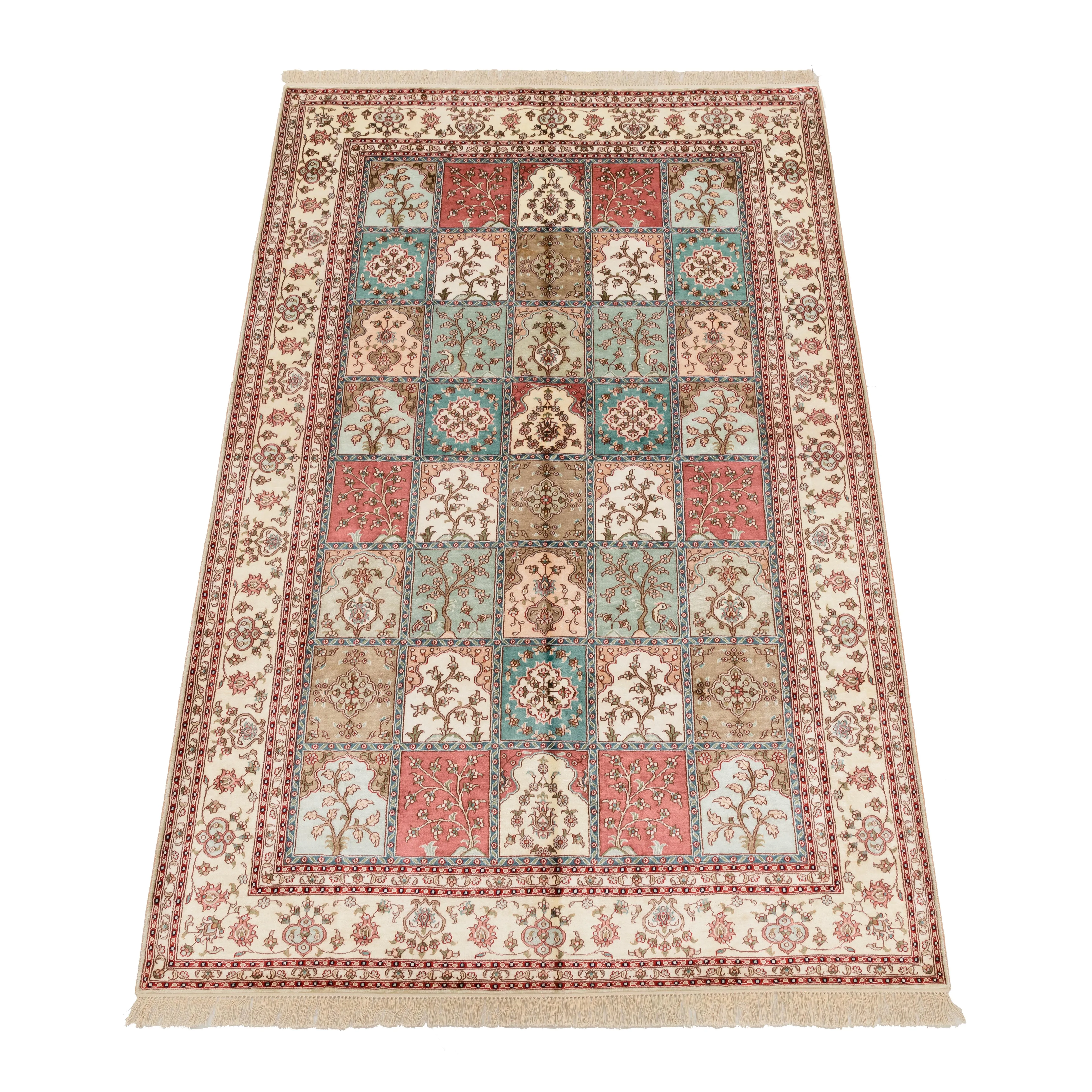 

5x8ft Size Silk Rugs And Carpets Hand Knotted Carpets Silk Carpet Hand Knotted Product For Living Room