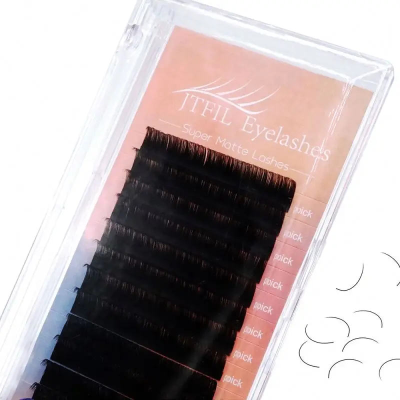 

JTFIL Extensoes Individuais Eyelash Vendor With Pink Paper Mega Volume Customized Boxes Lashes