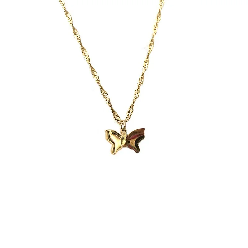 

HOYO Wholesale 18k gold plated butterfly pendant necklace for women gift, Gold color