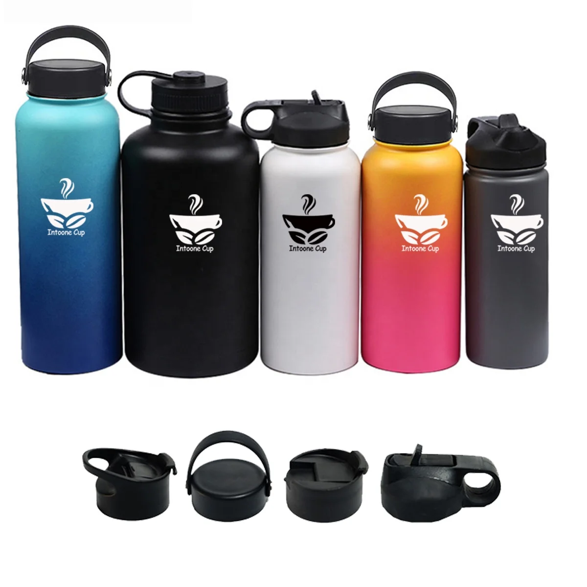 

wholesale stainless steel tumbler insulated stainless steel water bottle with difference with handle lid, Pink blue, black, white purple and so o