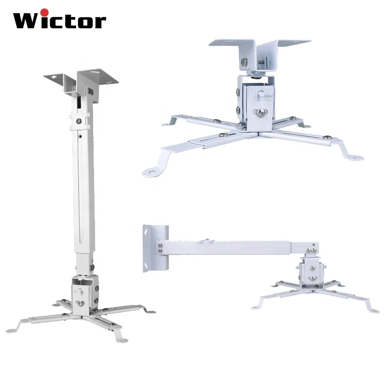 

WICTOR  universal type projector bracket wall-hanging ceiling-mounting metal mount,Suitable for most projectors, Silver white