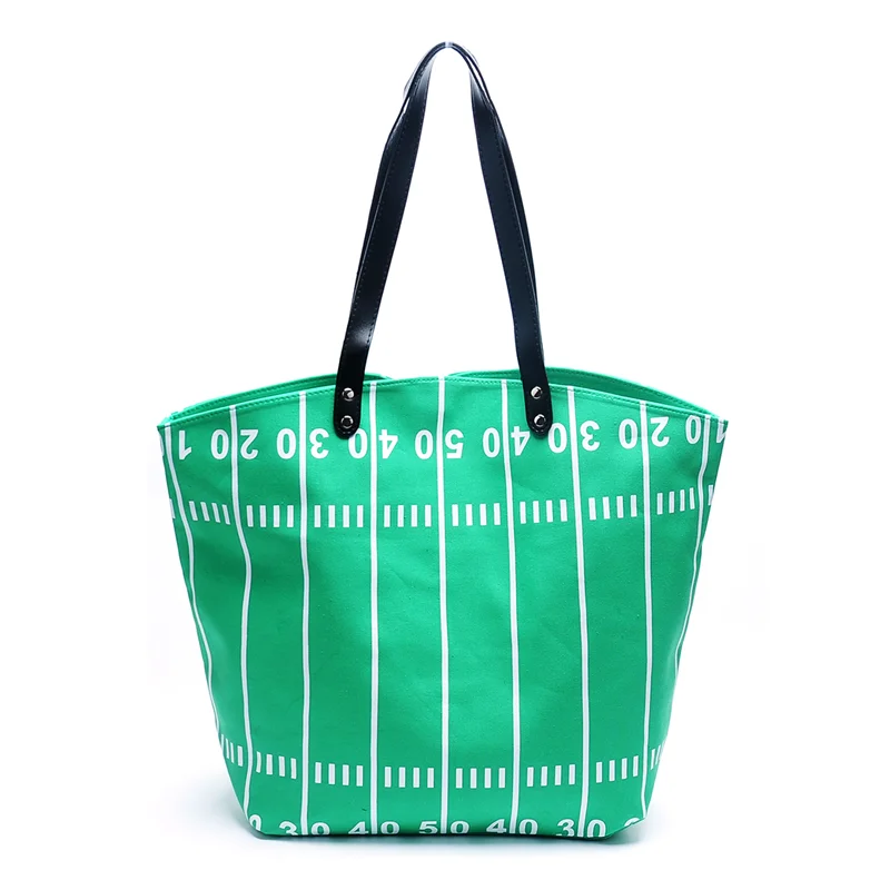 

Wholesale Green Football PUrse Canvas Large Carryall Handbag Personalized Football Field Sports Tote Bag DOM111374