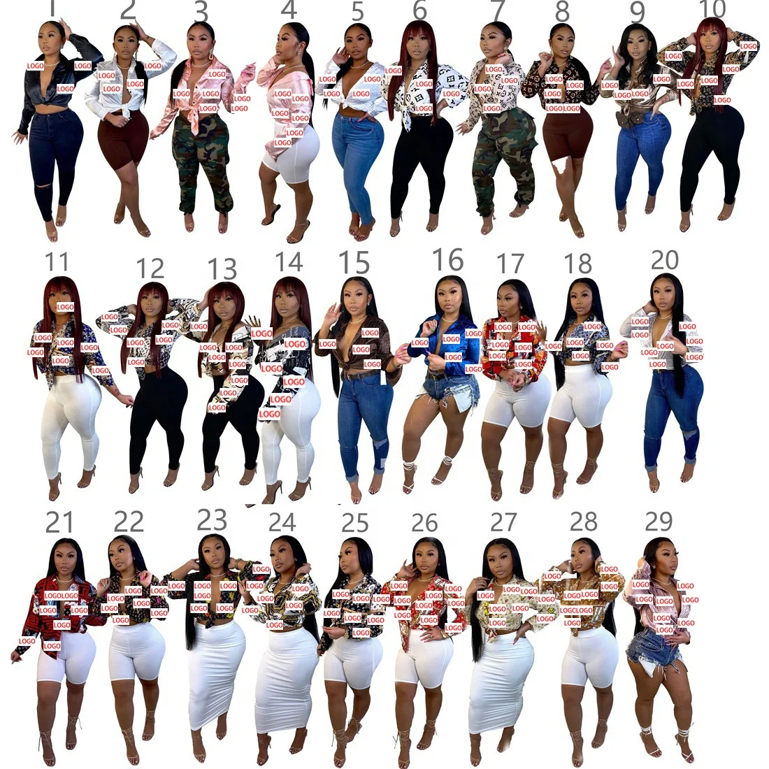 

Luxury shirts for women fashion custom printed long sleeve ladies' blouses & tops