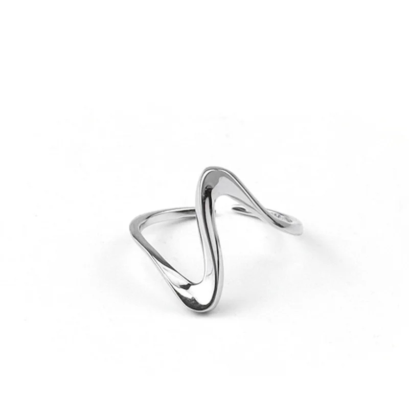 

Dainty Rings Jewelry Women Minimalist Brass Rhodium Plated Gold Plated Z shape Irregular Adjustable Ring
