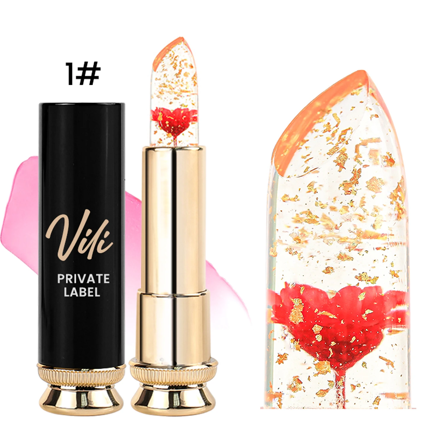 Hot Sale Vegan Flower Lipstick Factory OEM/ODM Stick Form Mineral and Herbal Ingredient