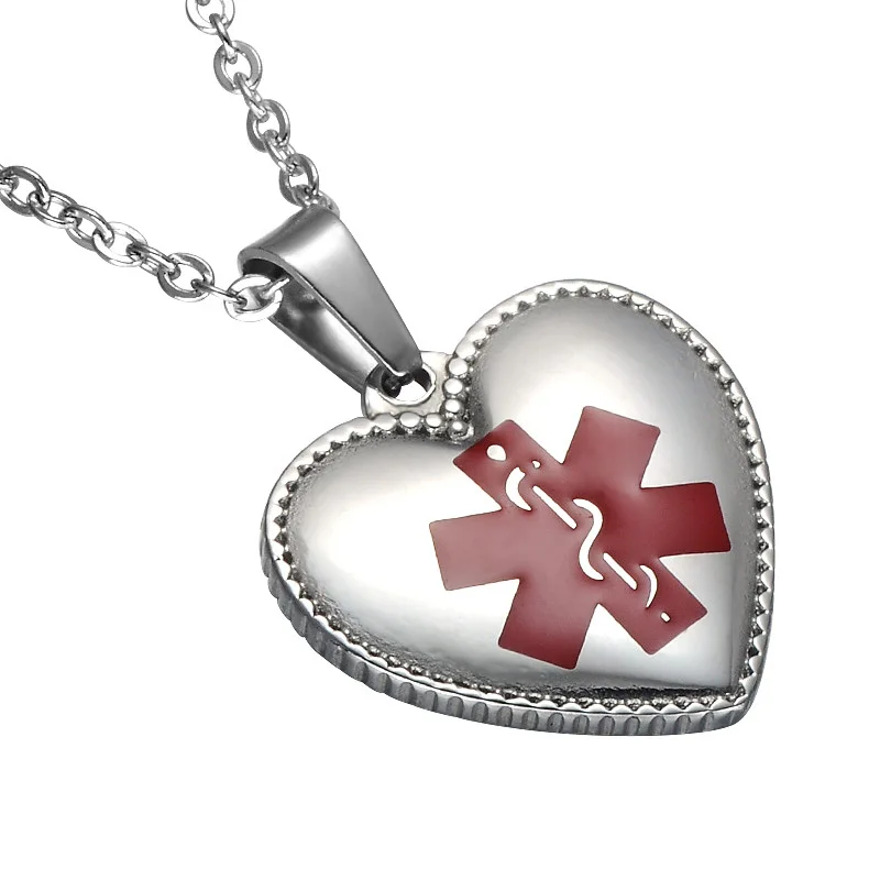 

Hot selling Popular Ruigang Shape High Quality Stainless Steel Medical Logo Heart Pendant, Opp bag
