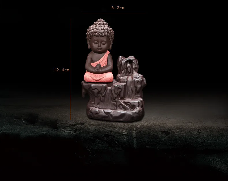 Worldwide Free Shipping The Little Monk Censer Creative Home Decorative Small Buddha Incense Holder Backflow Incense Burner