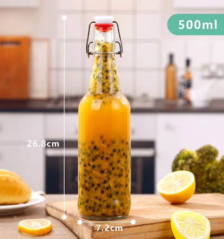 Stocked 0.8MPa-1.2MPa 330ml 500ml swing top empty glass beer bottle