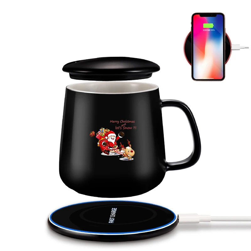 

Custom Packaging 55 degrees Constant Temperature Intelligent Heating Smart Ceramic Coffee Mug Cup