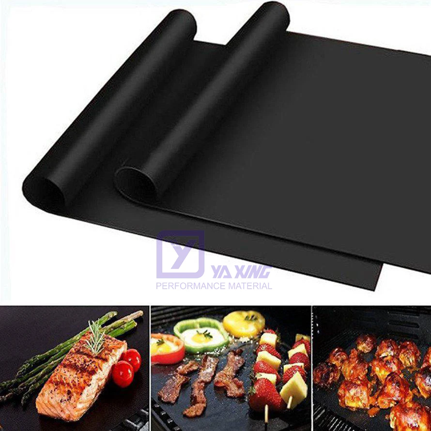 

Custom nonstick ptfe fiberglass baking mat colorful bbq grill mat, Black