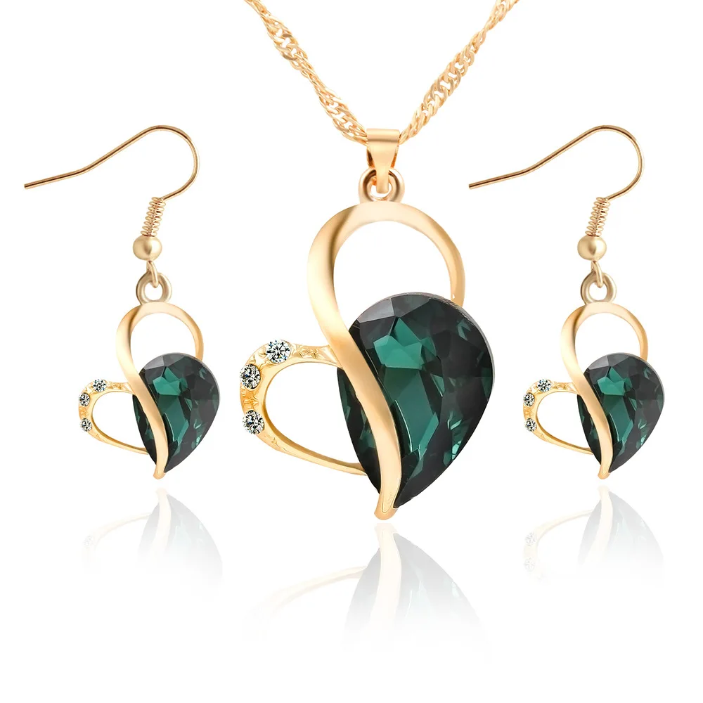 

Fashion gold crystal necklace set for women Wholesale N99264