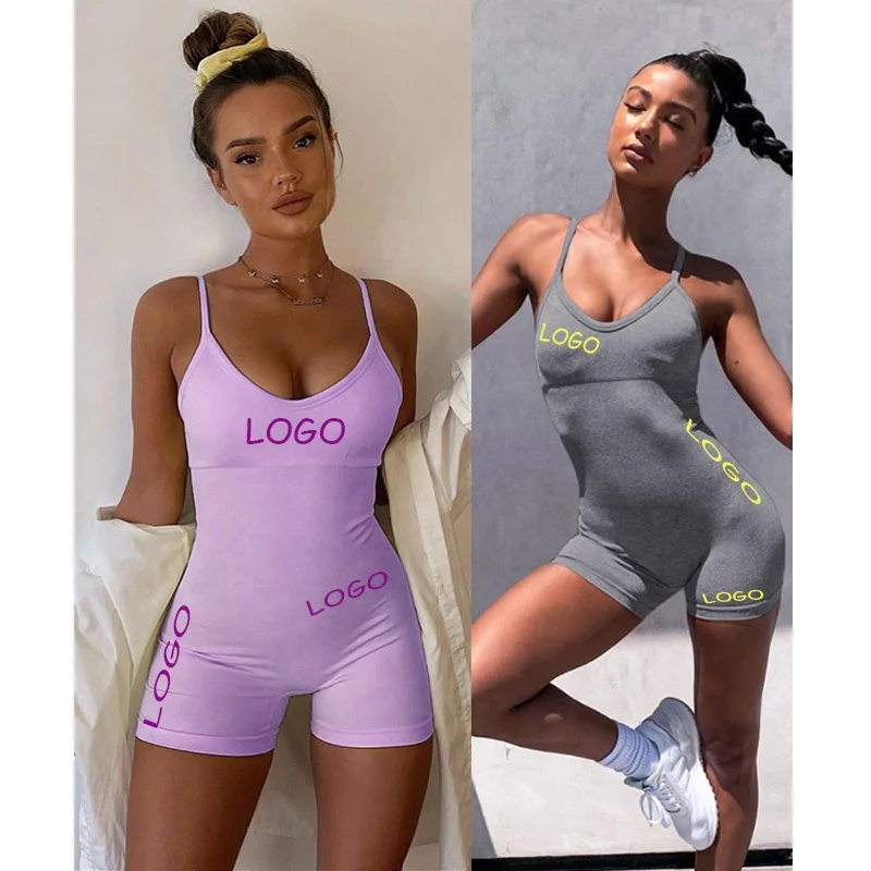 

Free Shipping V-neck toning yoga suit all-in-one short pants solid-color leisure hot pants for women's fitness, Customized color