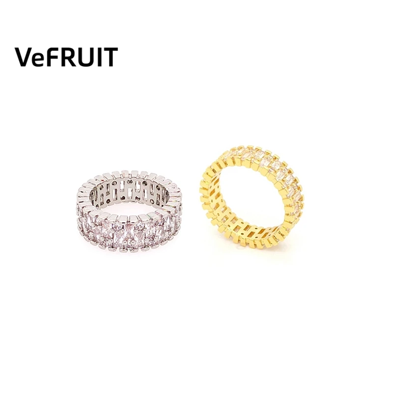 

VeFruit gorgeous shining rings brass jewelry 925 silver accessories 2021 fashion trendy ins women engagement ring diamond