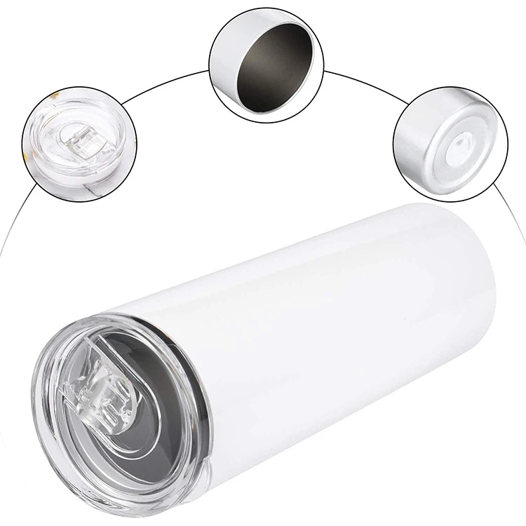 

2021 Northern American Hotselling 20 oz Sublimation Skinny Tumbler Stainless Steel Vacuum Cup Wine Tumbler Wholesale, Customized colors acceptable