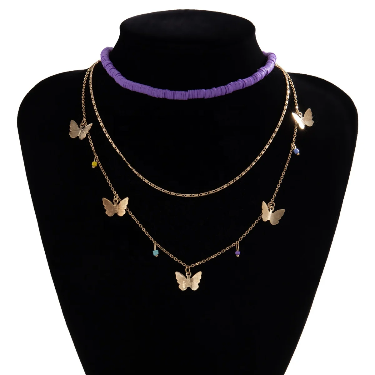 

Cute Butterfly Necklace for Women Gold Color Clavicle Chain 2020 Fashion Female Chic Jewelry Gift, Customized color
