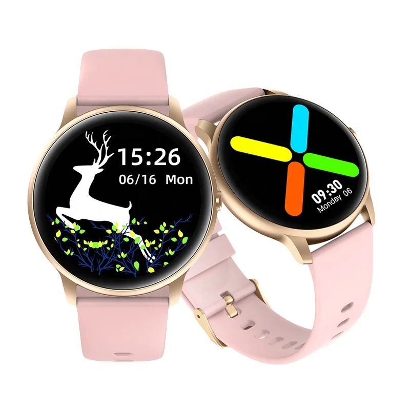 

2020 Kingwear BT 5.0 Smart Watch KW66 IP68 Waterproof Custom DIAL Heartrate Monitor Women Smart Watch