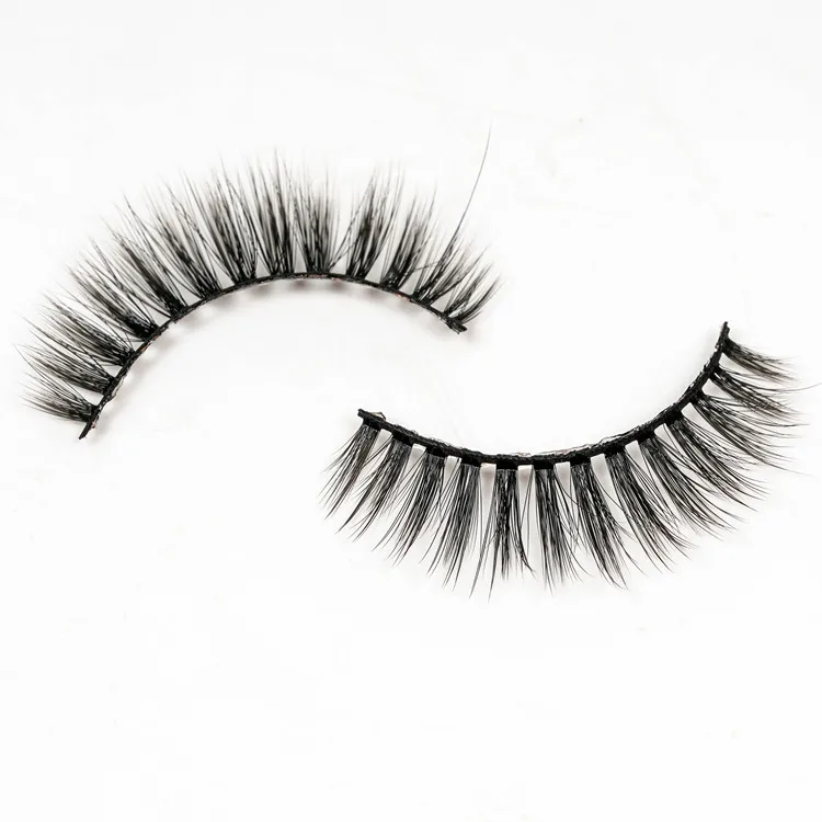 

100% handmade faux mink 3d full strip lashes bulk false mink lashes3d mink wholesale vendor private label black soft eyelash, Natural black