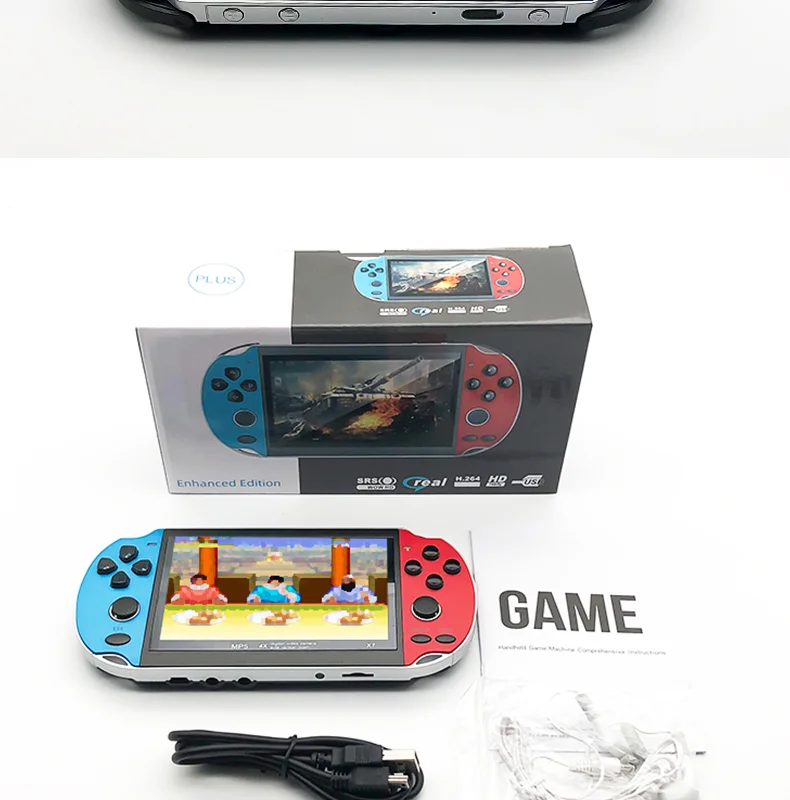 4.3 Inch X7 Portable Console 128 Bit Handheld Game Movies Double Rocker