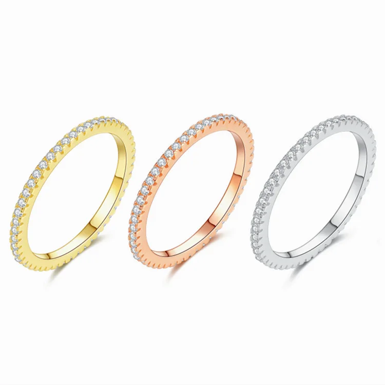 Luxury Eternity Band Full Drill Ring Tail Ring Plated Wedding Rings Jewelry Gold 925 Sterling Silver for Women Trade Assurance