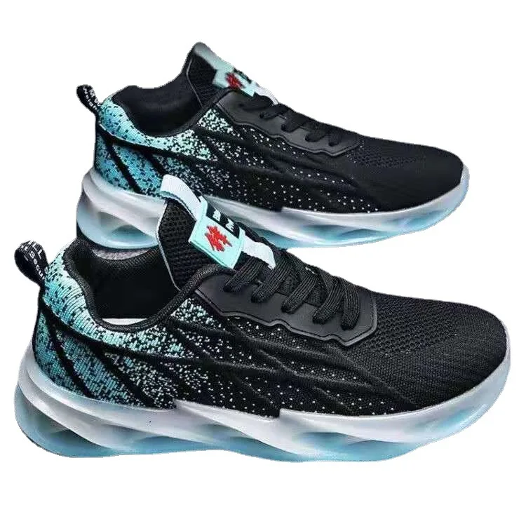 

New Fashion Flying Weave Cushioning Running Men High Quality Brand Sport Shoes Stock, 3 colors