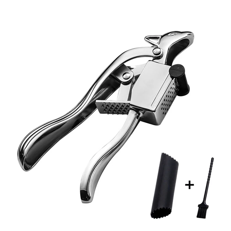 

China Suppliers Sale Amazon Top Seller 2021 Kitchen Accessories Home use Multi-function Gadget Zinc Alloy Garlic Press, Silver