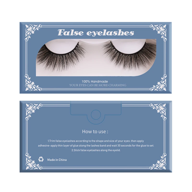 

New Arrival false eyelash with packaging box 5D 25 mm mink eyelashes, Black