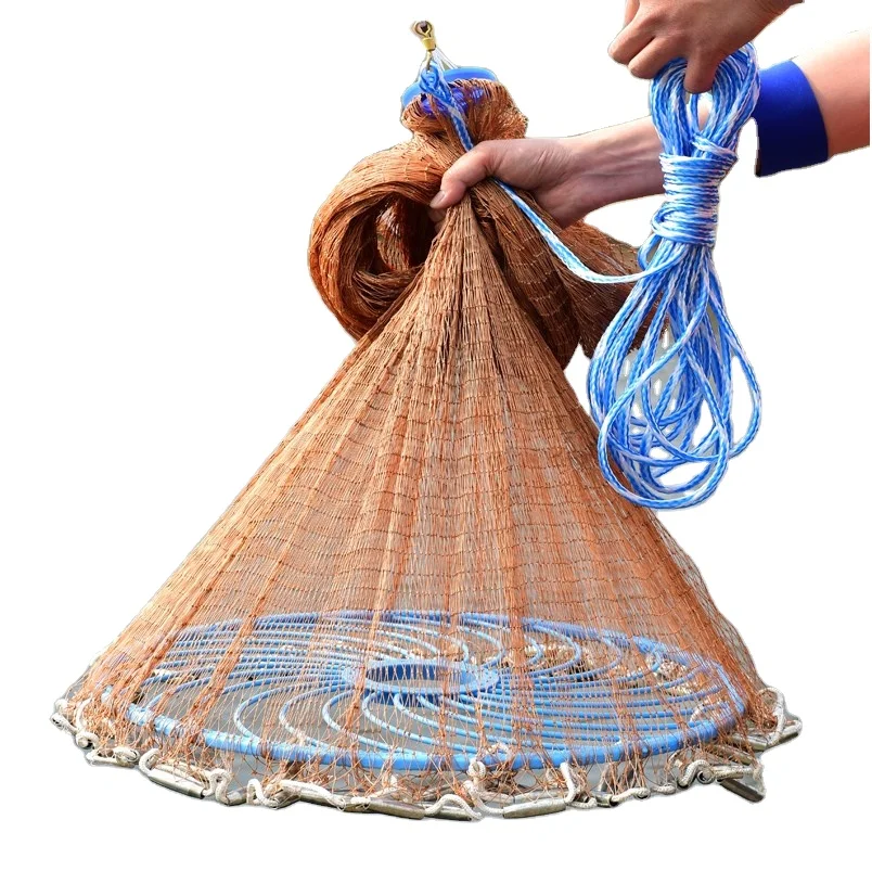 

So-Easy 360 Fly Hand Cast Net Throw Catch drawstring casting fishing net Nylon Monofilament fishing net