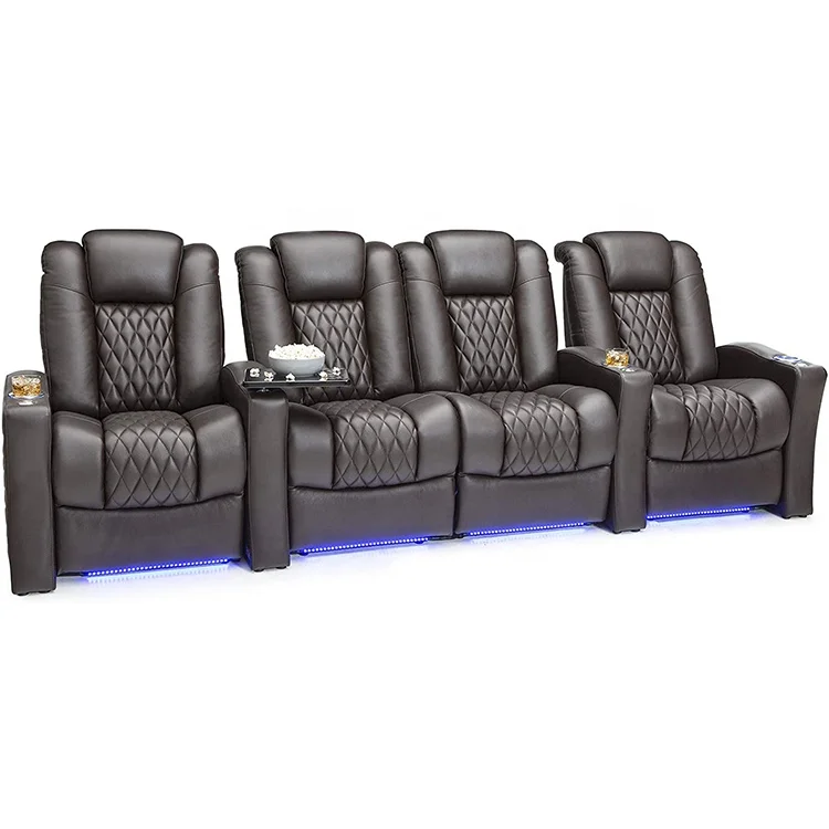 2020 Amazon Supplier Hot Selling Leisure Adjustable Top Grain Leather Electric Private Cinema