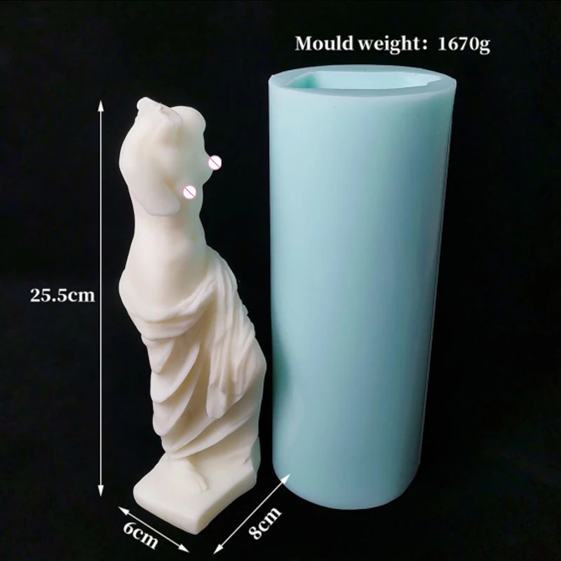 

3D Rome big Venus silicone candle mold body wax candle molds Portrait nude molds for candles silicone, Random