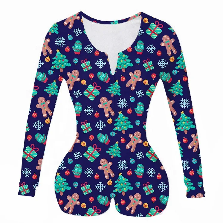 

wholesale womens winter christmas tree pajama sexy night pajama christmas onesie