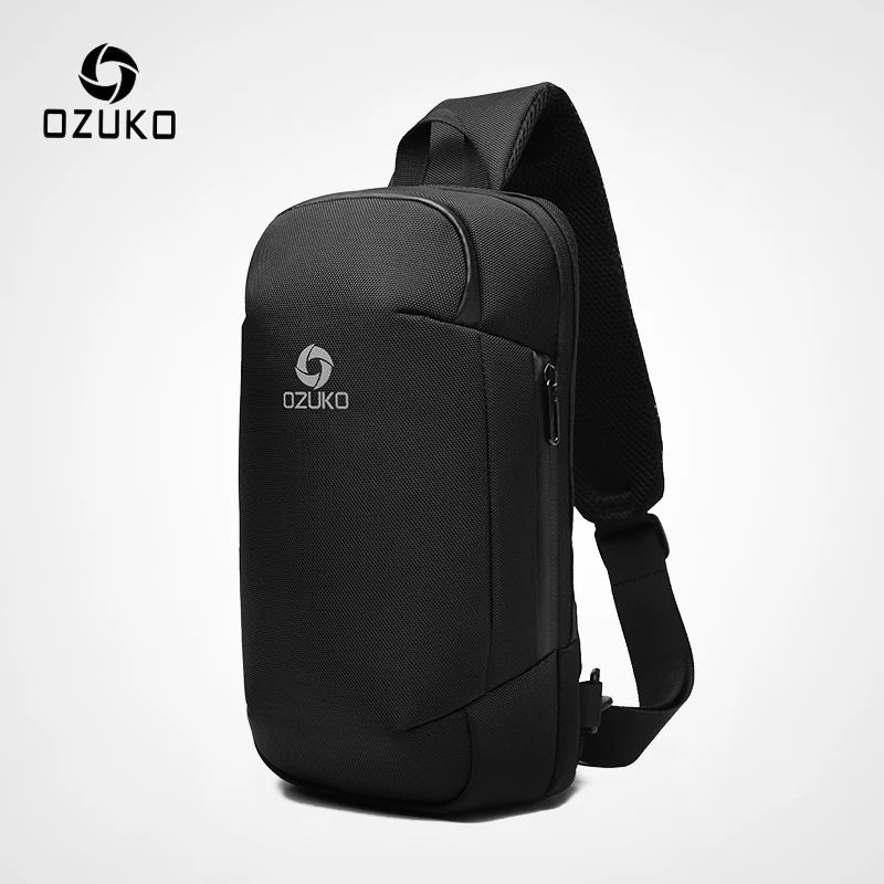 

OZUKO D9231 Cellphone Waterproof 2021 Crossbody Bag Men Single Buckle Custom Shoulder Bag Small Custom Men Sling Bag, Black ,blue,grey,camo