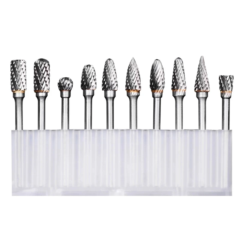 REEKE Extra Length Shank Rotary File Carbide Tools Burr Set 