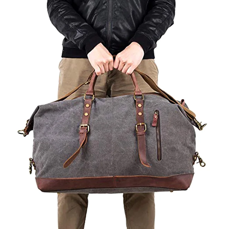 

ZB478 Season stock available trendy fashion short trip excursion weekend bag men traveling bags 2021 canvas duffle bags for men