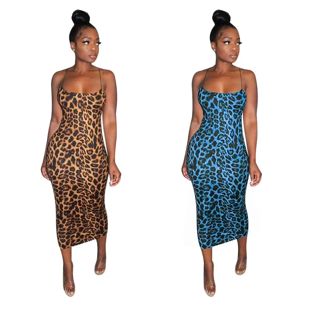 2020 Sexy Women Leopard Dress Ladies Bodycon Dress For Club Wear