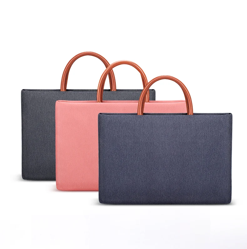 

Unique waterproof nylon business office 13 14 15 inch notebook tote briefcase for men and women, Black /gray/pink