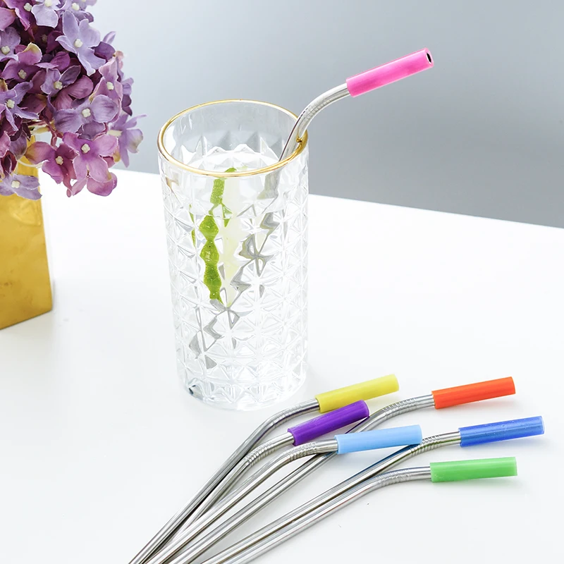 

Reusable stainless steel straw set cotton bag straws eco with cleaning brushes, Customized