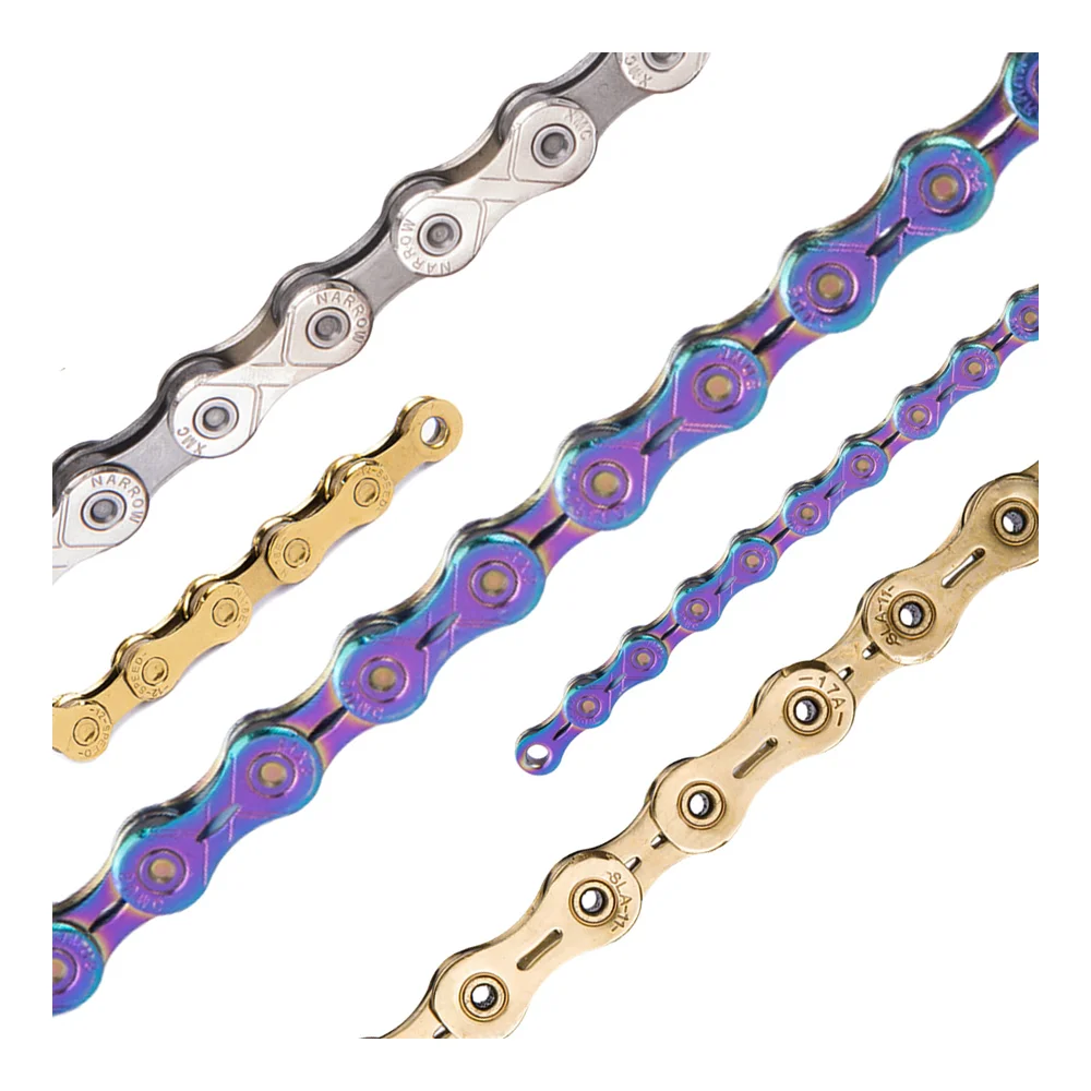 

ZTTO Mountain Bike Chain 1/8/9/10/11/12 Speed Silver Gold Colorful Road Bicycle Chain with Master Missing Link Connect