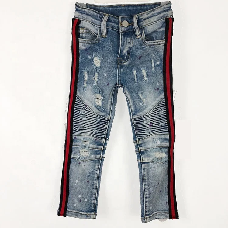 

wholesale Boys baby denim kids boys jeans children Clothes Fashion Hole denim set kids ripped jeans, Customers' requested