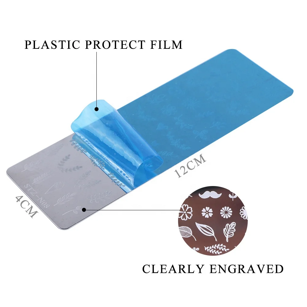 Hot Selling Rectangle Stamping Plate Stamping Image Plate Nail Art Stamp Plate