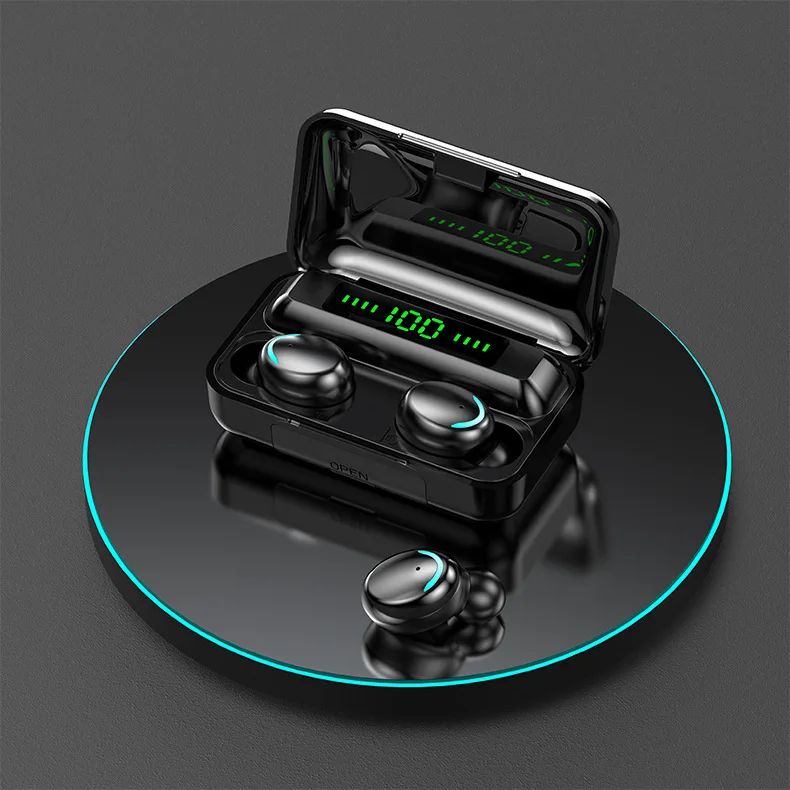 

Wholesale Square box dot green display screen earphone breathing headphone wireless earphone for iphone 11 12