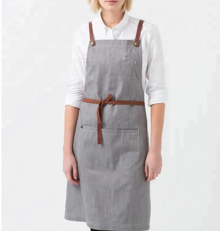 

Cheap bulk wholesale barista apron with pocket bartenders uniform apron kitchen apron, Customized