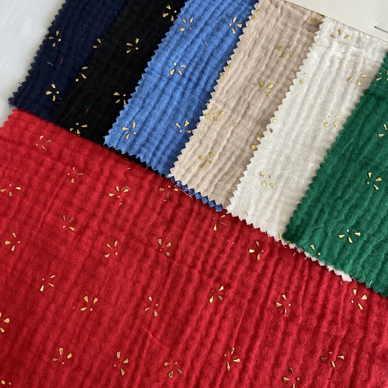 面料纯棉双层绉布/绉绸棉质面料在中国制造的孩子毛毯