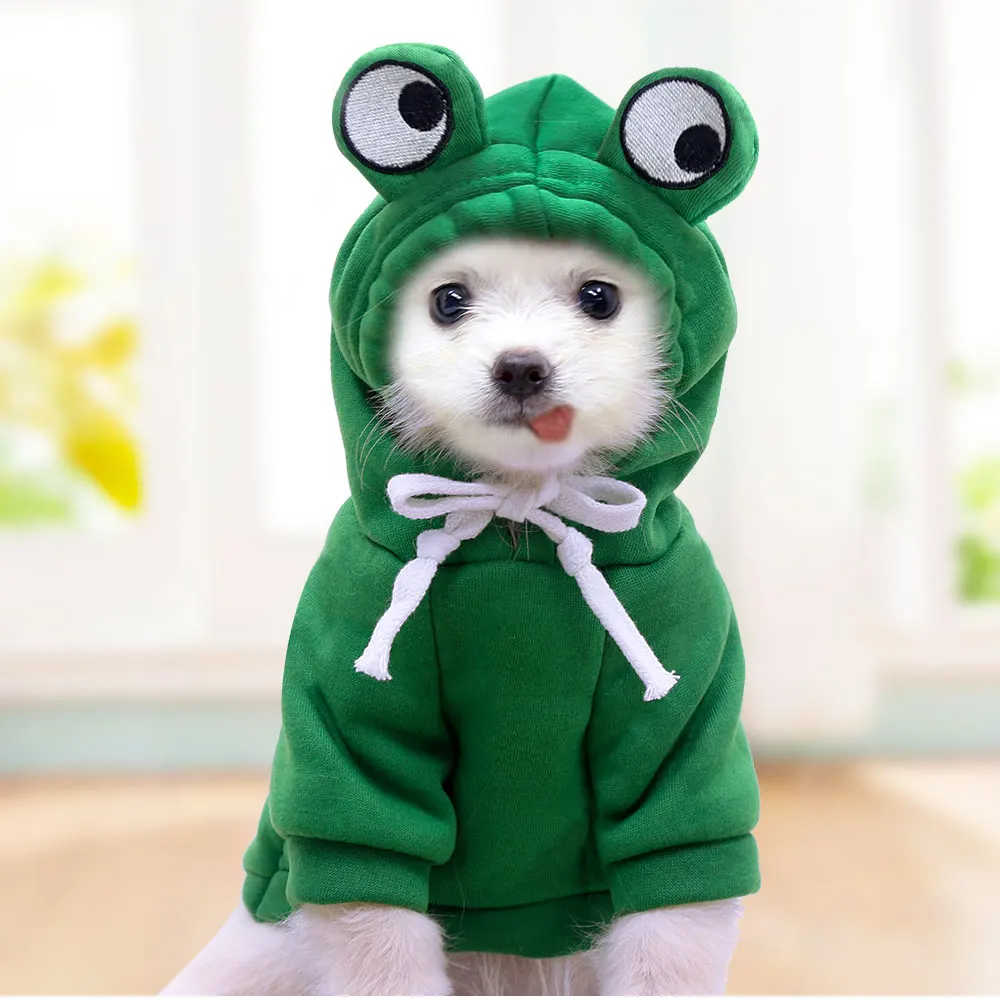 

Designer 2-Legs Frog Design Puppy Dog Cat Pet Clothes Apparel Hoodies Ropa Para Perros De Perro Mascotas Dogs Products Supplies, 6 colors