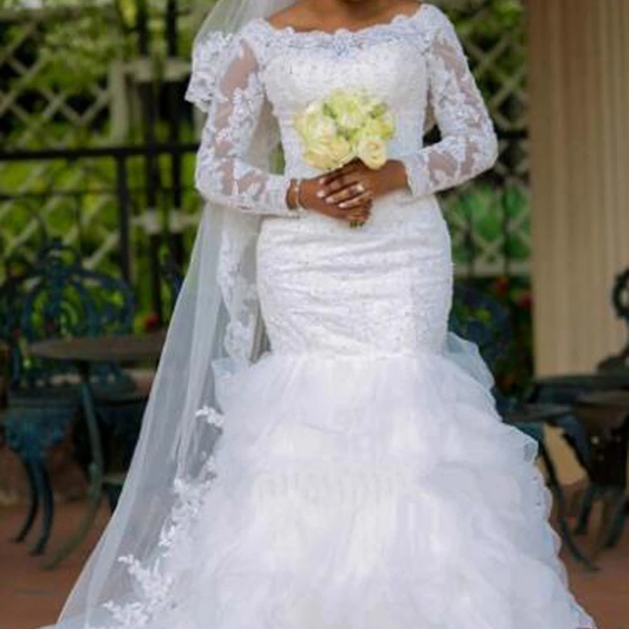 

New Fashion high quality Wholesale sexy fishtail bride mermaid cheap wedding dress 2021 bridal gowns, White