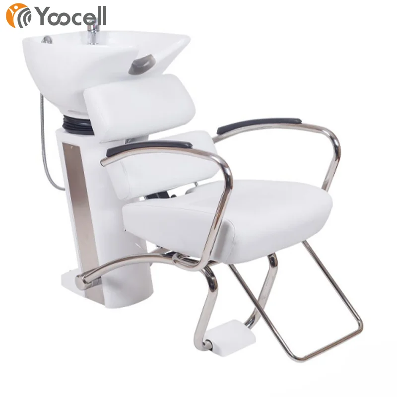 

Yoocell hair salon adjustable barber shop beauty salon backwash shampoo unit chair white for professional use