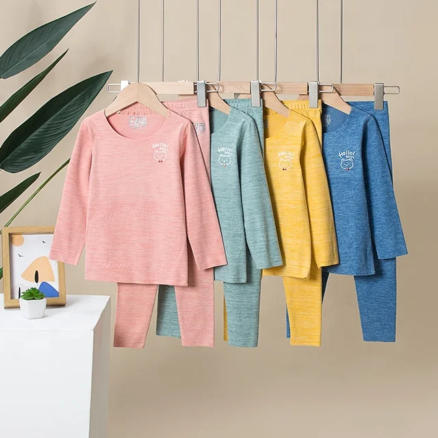 

Wholesale Winter Children Sleepwear Kids Thermal Underwear Boy And Girl's Pajamas Belly Of The Clothes Were Warmed Loungewear, Picture shows