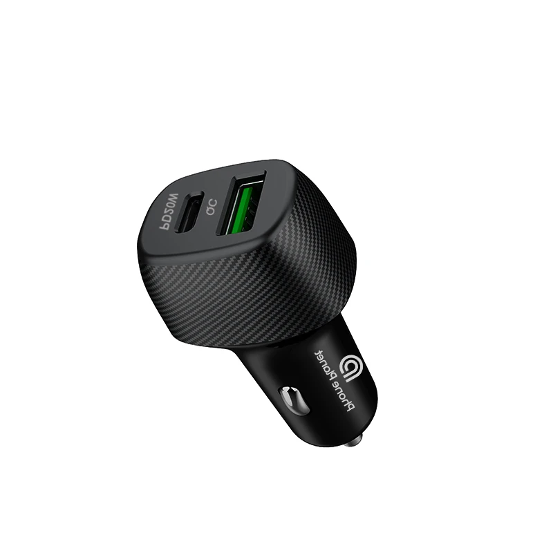 

OEM Car Accessories Mobile Phone 12v Quick Charge 3.0 PD Usb C SN-502 Dual Usb Car Charger 5v/4.8a Fast Charging For Smartphone, Black